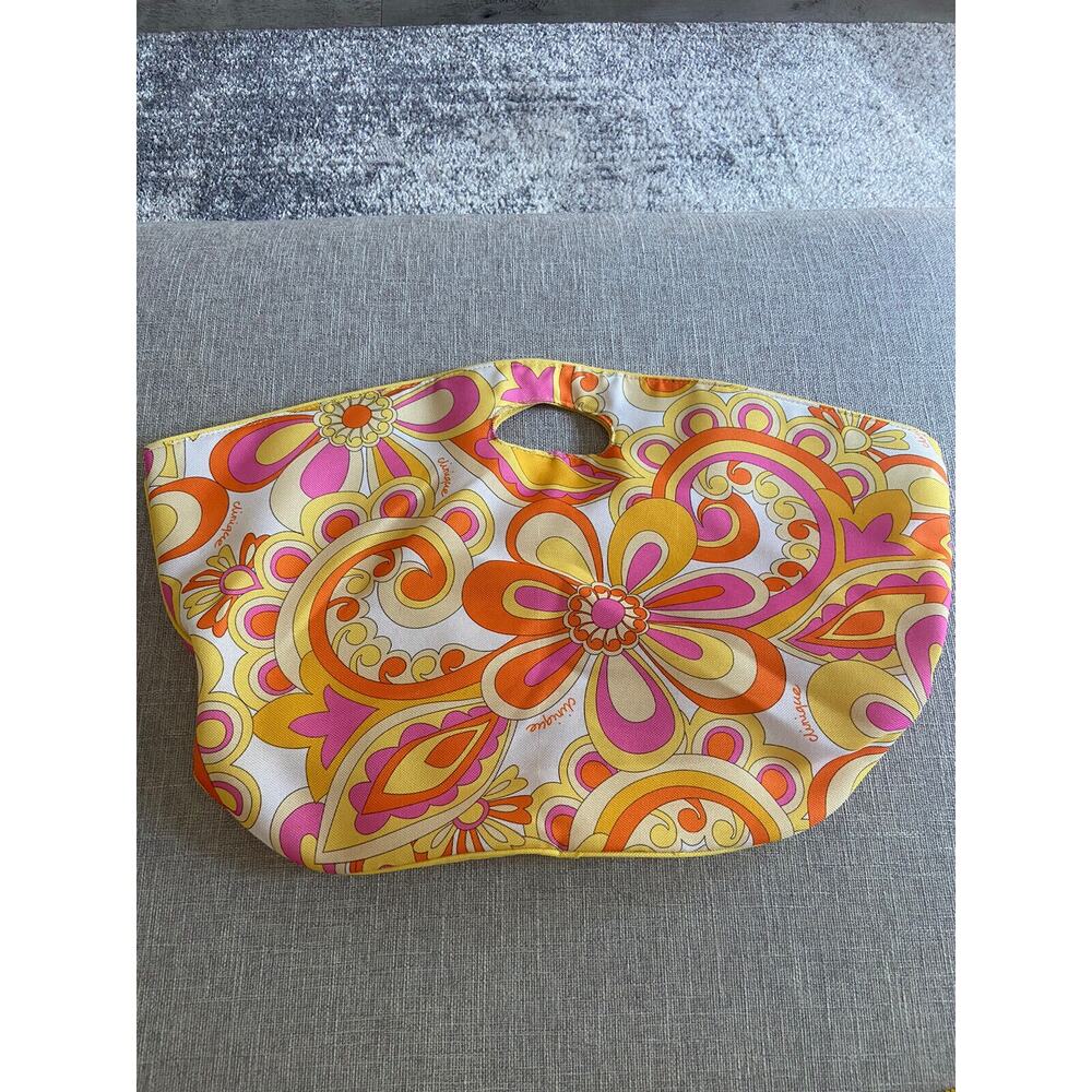 Clinique Multi Color Flower Paisley Large Tote Beach Bag SIZE 22" x 6" x 13"